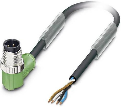 Phoenix Contact 1668166 Sensor-Aktor-Steckverbinder M12 Stecker gewinkelt, 4 Pol, 1,50 m, grau/grün - Bild 1