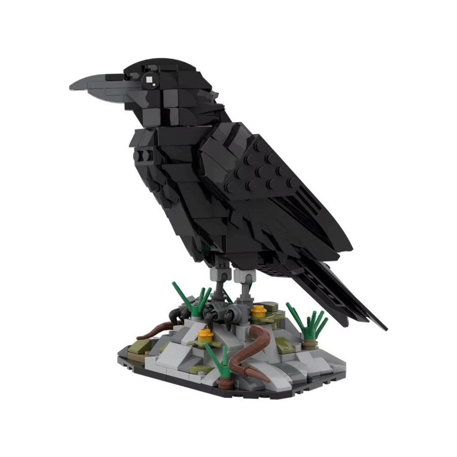 GOBRICKS Raben-Modell, Baustein-Set, Schwarz, Tiere - Bild 1