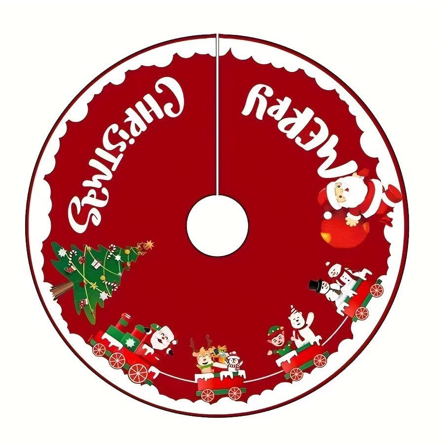 VIKAMA Weihnachtsbaumrock mit Schneemann- und Eisbär-Motiv in Rot mit Schleifen-Design - Bild 2