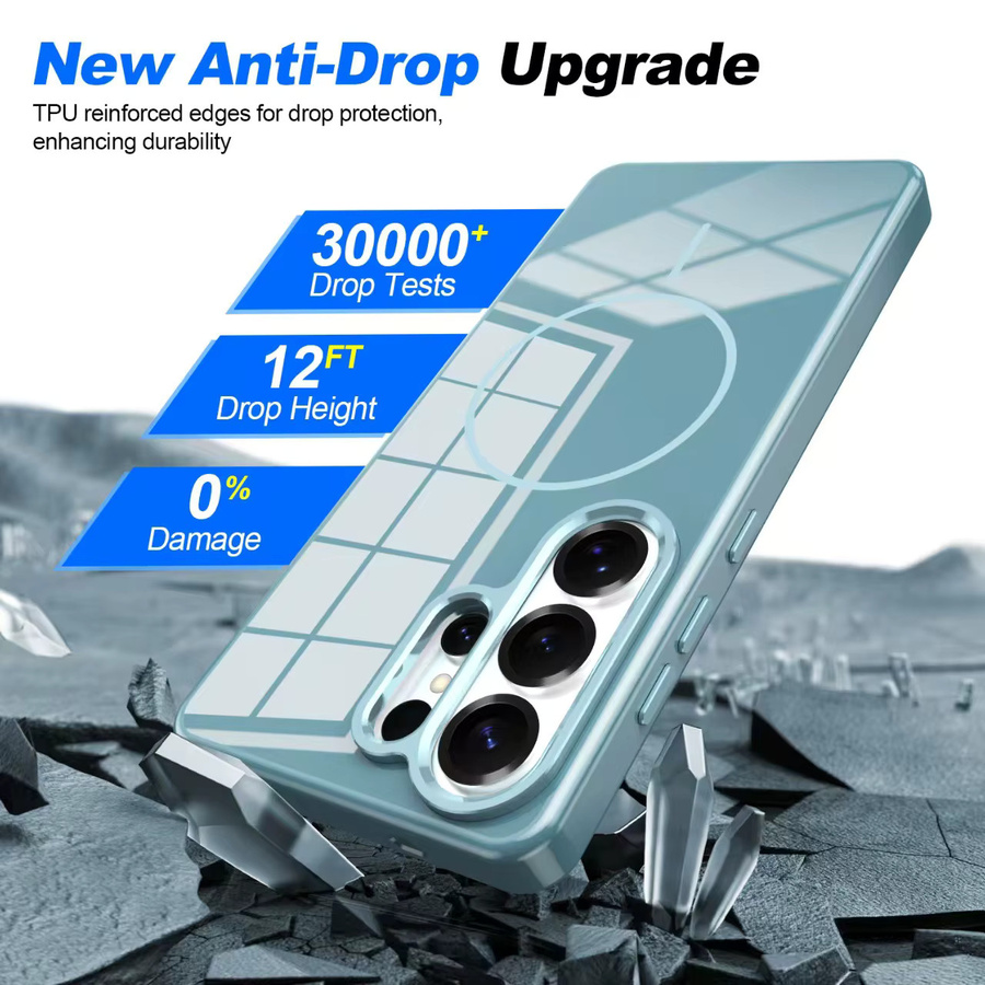 Samsung Magnetische MagSafe Schutzhülle aus hartem PC für Galaxy S26 Ultra S25 Plus S24 Ultra in Weiß mit kabellosem Laden und stoßfester Abdeckung - Bild 4