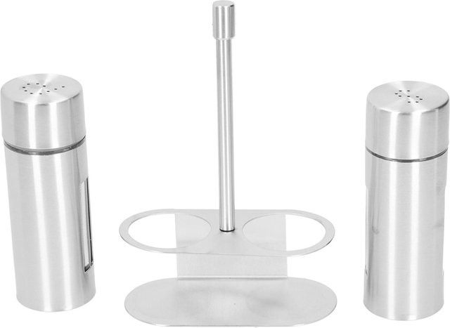 Fishine Gewürzbehälter Set aus 304 Edelstahl mit Aufbewahrungsregal in Weiß und Silber - Bild 1