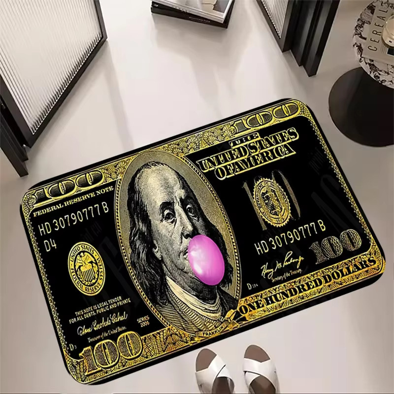 Rutschfeste VIKAMA Fußmatte mit Dollar-Grafik Design in Mehrfarbig für Flur, Küche und Eingangsbereich - Bild 2