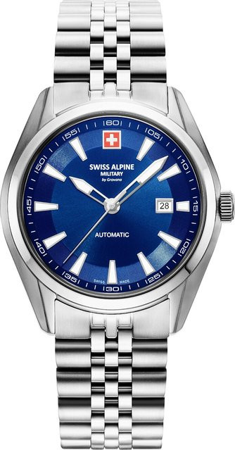 Swiss Alpine Military Herrenuhr Automatik, Edelstahl, 43 mm, Blau, 10 ATM - Bild 1