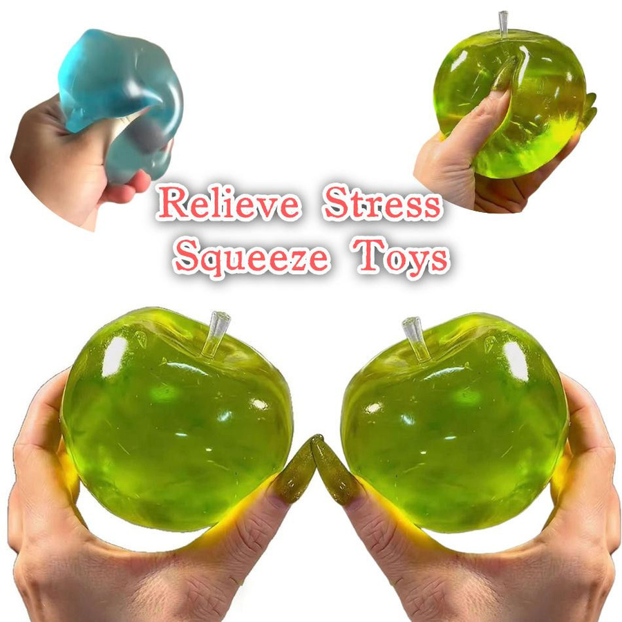 Discover Intime Squishy Grüner Apfel, Stressball, Fidget Sensorikspielzeug - Bild 2