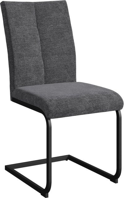 Bessagi Home Schwingstuhl Colien in Dunkelgrau, gepolsterter Webstoff mit Metallgestell, B/T/H: 62,0 x 49,5 x 94,0 cm - Bild 1