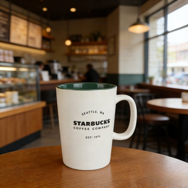 Starbucks Keramiktasse in Weiß mit 355 ml Fassungsvermögen - Bild 1