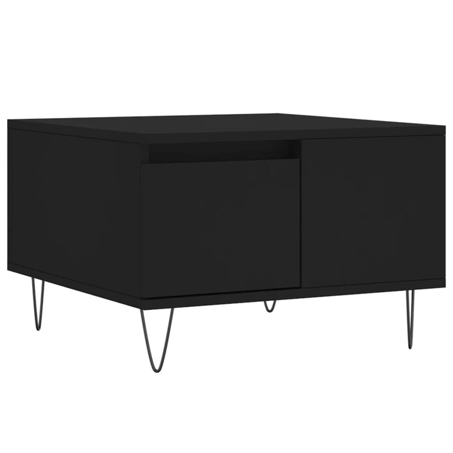 vidaXL Couchtisch modern in Schwarz aus Holzwerkstoff und Metall, B/T/H: 55 x 55 x 36,5 cm - Bild 2