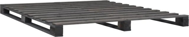 vidaXL Palettenbett aus Kiefer Massivholz in Grau, B/T/H: 140 x 200 cm - Bild 1