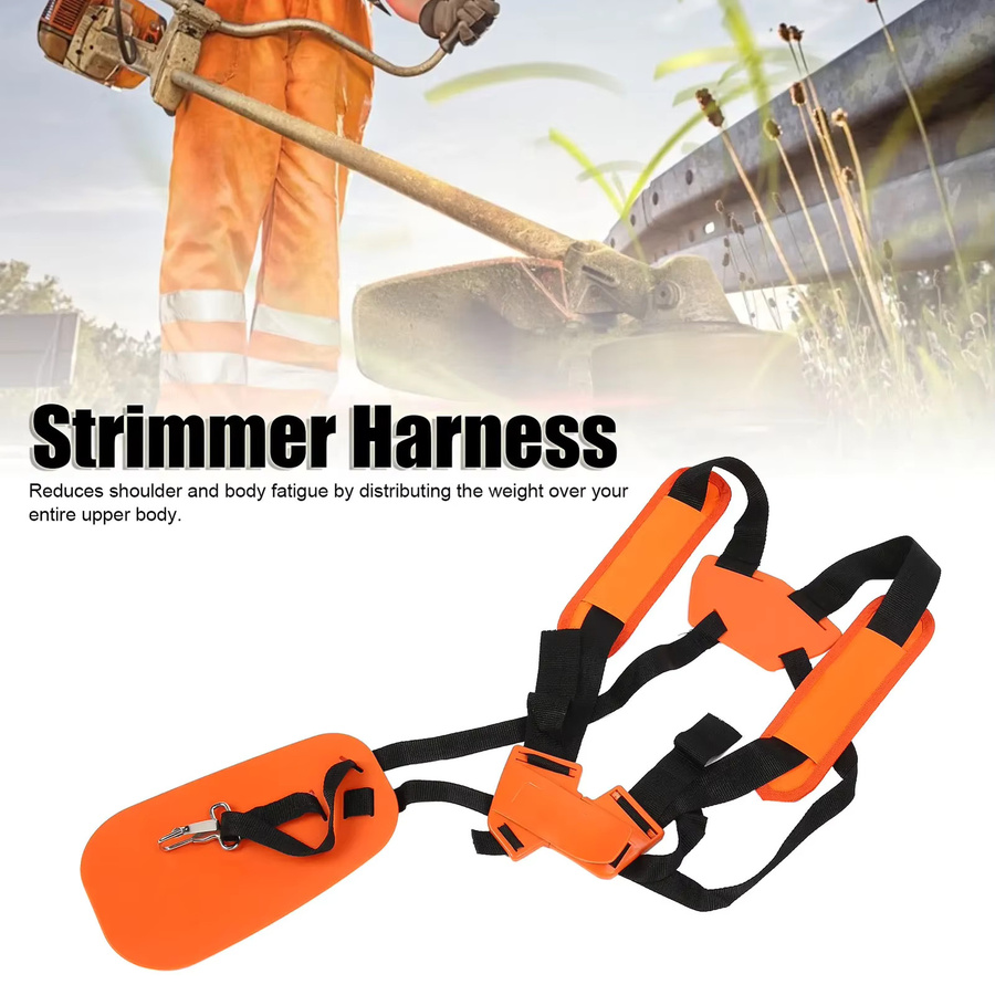 Robuster Nylon-Trimmergurt in Orange mit doppelter Schulter zur Reduzierung der Schultermüdigkeit für Rasenmäher und Freischneider - Bild 2