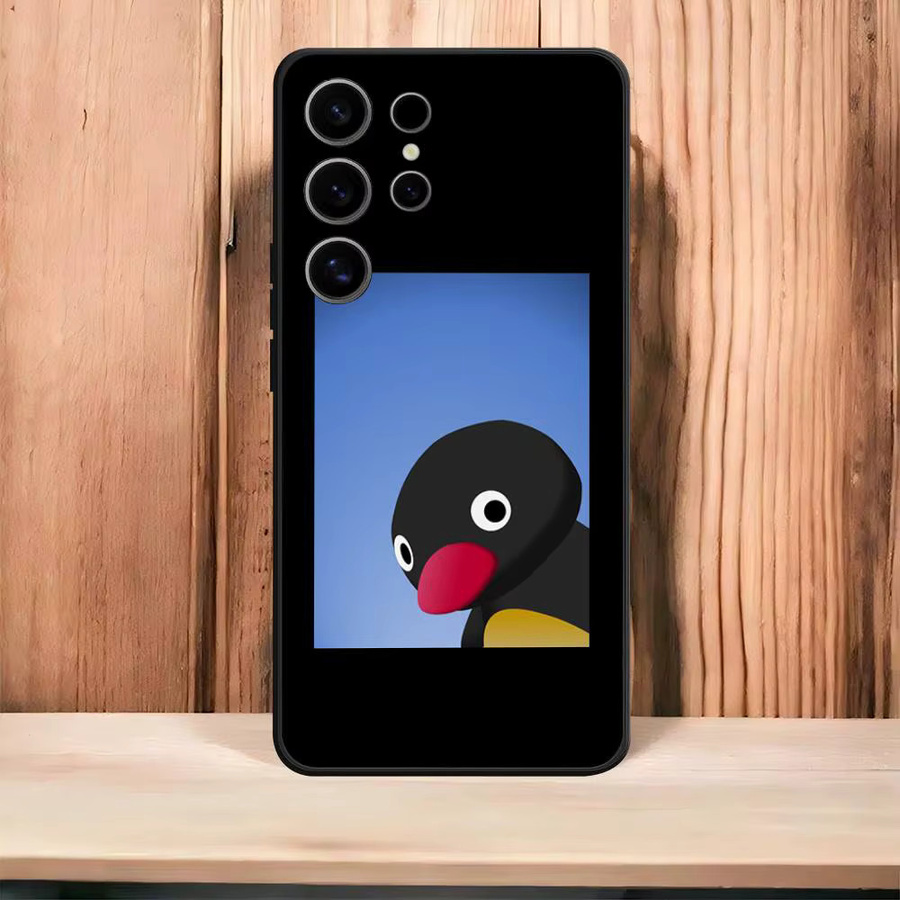 Samsung Galaxy Handyhülle P-Pingu Cartoon Soft Cover aus TPU in Schwarz für S25 S23 S22 S21 S20 S10 Ultra Plus FE - Bild 4