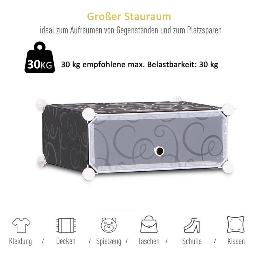 HOMCOM Schuhregal aus Metall in Schwarz, B/H/T: 37 x 95 x 160 cm - Bild 2
