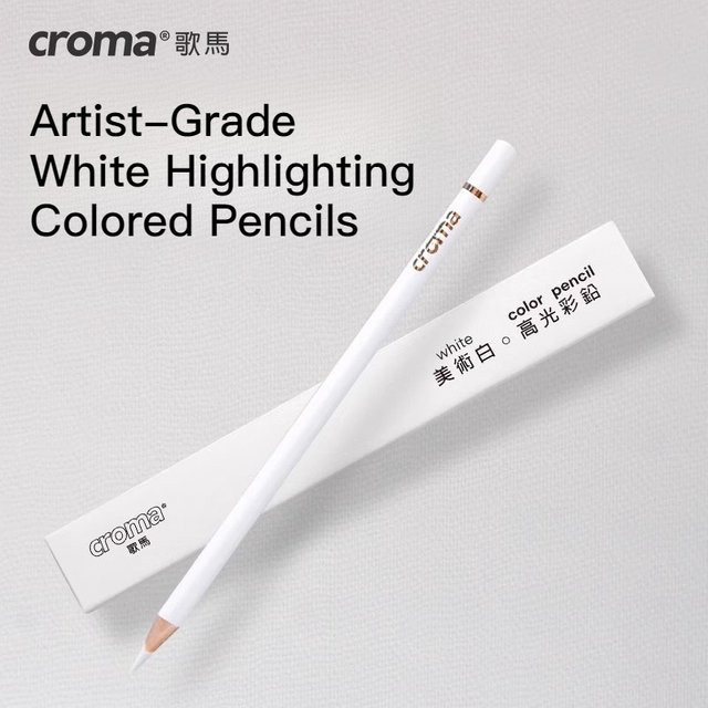 Croma Buntstifte in Künstlerqualität auf Ölbasis mit weißem Highlight und Pigmenten für professionelle Zeichnungen, Mehrfarbig - Bild 1