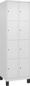 C+P Schließfachschrank Classic PLUS mit 2 Abteilen und Füßen, Farbe RAL 9016 Verkehrsweiß/Grau, B/T/H: 195 x 60 x 50 cm - Bild 1
