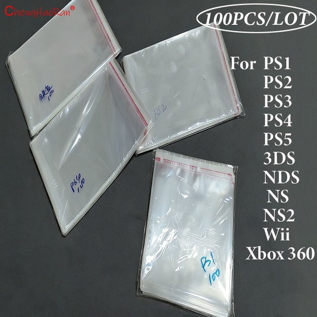 100 Stück ChengHaoRan Selbstklebende Spiele-Disc-Schutzhüllen in Transparent für PlayStation, Nintendo Switch und Xbox - Bild 1