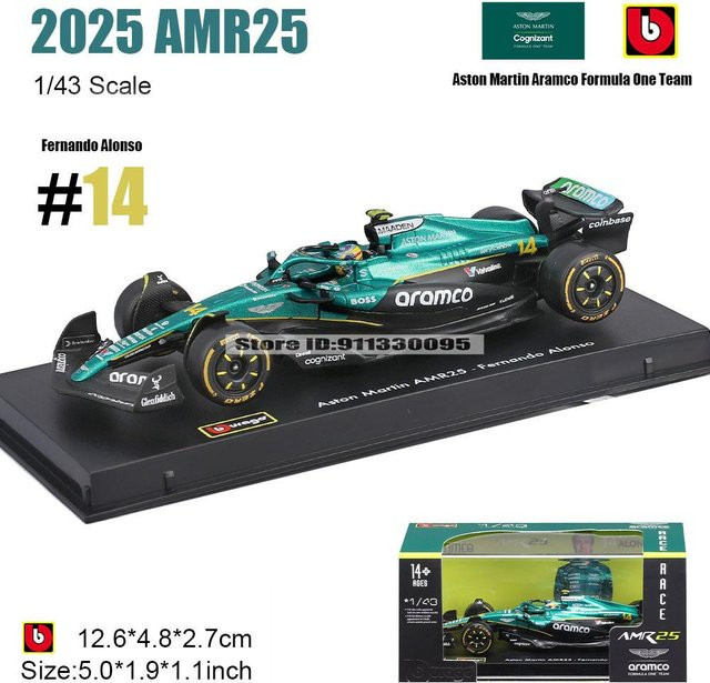 Bburago Aston Martin F1 Amr25, Automodell, 1:43, ab 4 Jahren - Bild 1