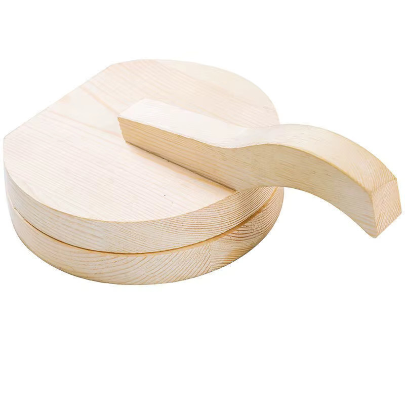 Massivholz Teigpresse als Knödel- und Teigform für die Küche, Braun, Durchmesser: 16 cm, Höhe: 1,5 cm - Bild 5