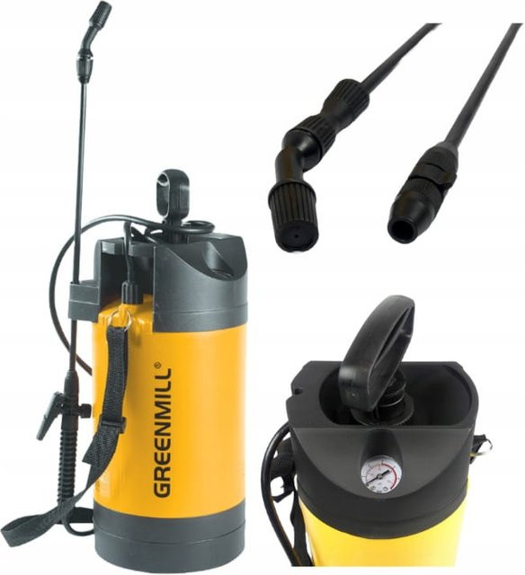 Floraland Professioneller Drucksprüher mit Manometer, 5 l, Grün-Gelb - Bild 1