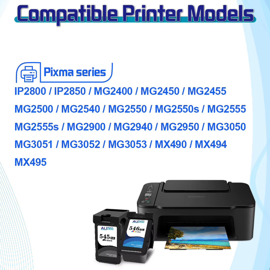 Canon kompatible XL Tintenpatrone PG 545 CL 546 Schwarz für IP2800 IP2850 MG2400 MG2450 MG2455 Drucker - Bild 2