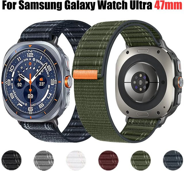 Samsung Uhrenarmband Nylon, Schwarz, Samsung Galaxy Watch Ultra 47mm - Bild 1