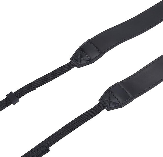 DIYelecs Universal Verstellbarer Kamera Schulter- und Nackenriemen aus PU-Leder in Schwarz - Bild 1