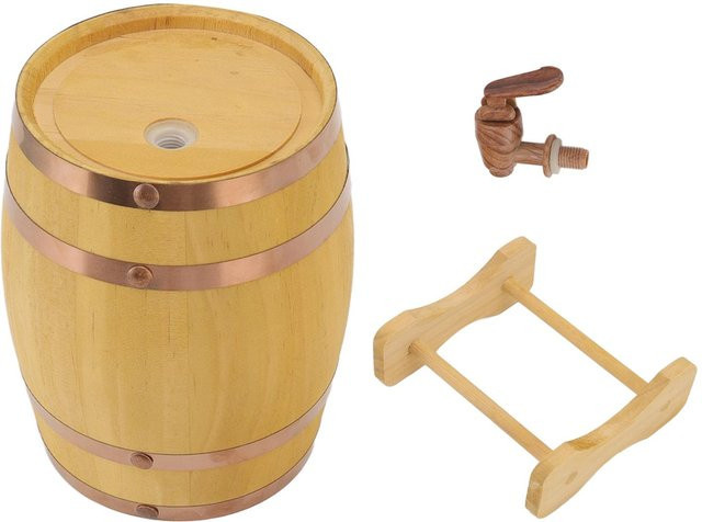 CosyHome Weinfass aus Kiefernholz in Braun, 0,75 l zum Lagern von Wein, Whiskey oder Spirituosen - Bild 1