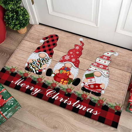 VIKAMA Weihnachtszwerg Fußmatte, rutschfest und waschbar, Mehrfarbig, B/T: 60 x 40 cm