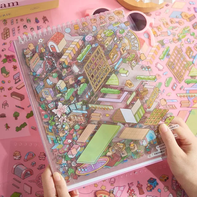 20 Stück Happy Town 9.0 3D-Szenen Aufkleber aus PET für Miniatur-Dioramen und Scrapbook in Mehrfarbig von CBTstationery - Bild 1
