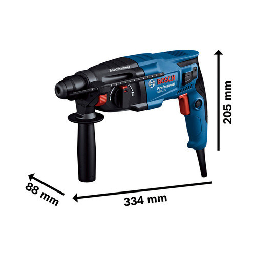 Bosch Professional Bohrhammer GBH 2-21 SDS-Plus mit 720 W und 3-teiligem Bohrer-Set in Blau/Schwarz - Bild 4