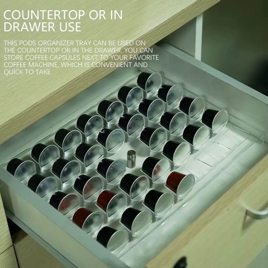 Kaffeekapsel-Organizer aus Acryl von dalinwell, transparent, kompatibel mit Nespresso Original Pods - Bild 3
