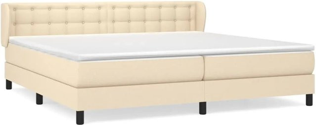 vidaXL Boxspringbett Hybrid mit Matratze und Taschenfederkern in Beige, B/T: 200 x 200 cm - Bild 1