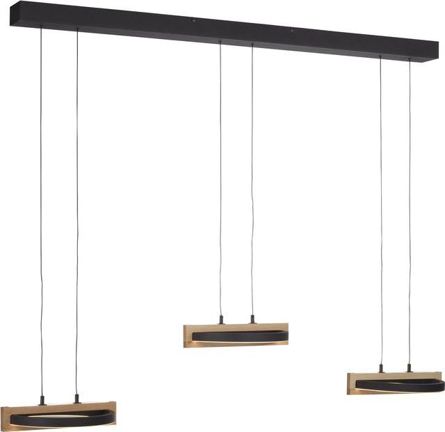 Pendelleuchte MONDO FAMERA aus Holz in Braun, dimmbar mit Fernbedienung und LED - Bild 1