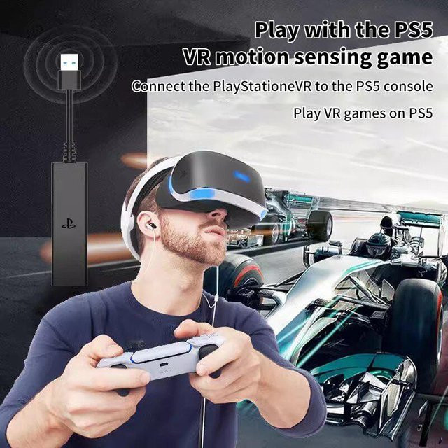 Gamem USB-C zu USB-A Adapter für PS5 VR Kamera Anschluss, Schwarz - Bild 1