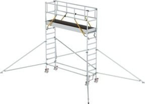 Munk Günzburger Rollgerüst SG aus Aluminium in Silber, B/T/H: 0,75 x 3,0 x 3,07 m mit Ausleger und Plattformhöhe 3,07 m - Bild 1