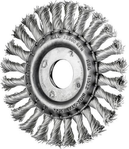 PFERD Rundbürste RBG gezopft für Winkelschleifer, Edelstahl-Draht Ø 0,50 mm, Durchmesser: 115 mm, Aufnahme: 22,2 mm, Farbe: Silber/Blau, 10er Packung - Bild 1