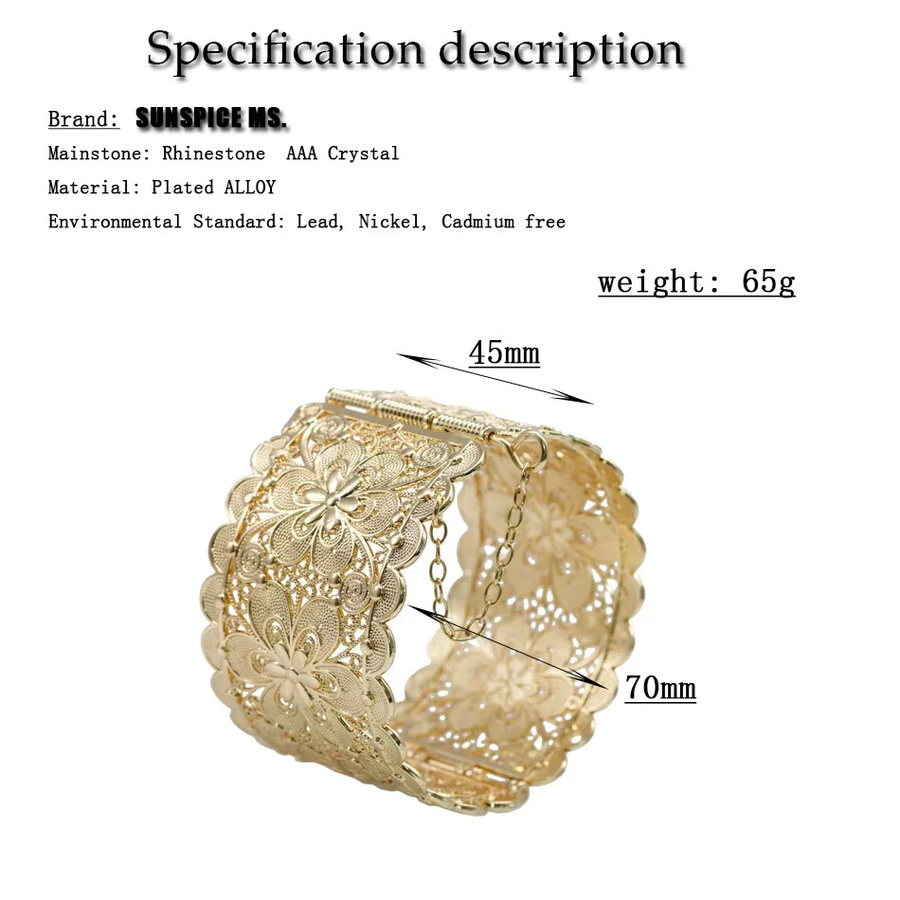 Sunspicems Armband, Gold Farbe, Arabesque, Damen - Bild 2
