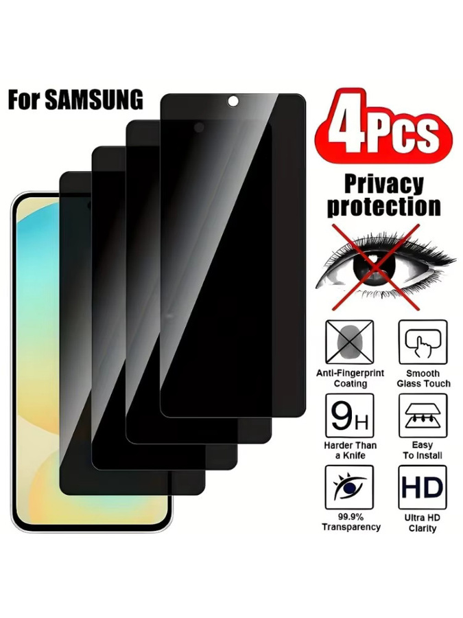 4er Pack HKSN Sichtschutz Panzerglas für Samsung Galaxy S24 S23 FE A56 A55 A54 A36 A35 A26 A25 A23 A16 A15 A14 A13 A06 in Transparent - Bild 5