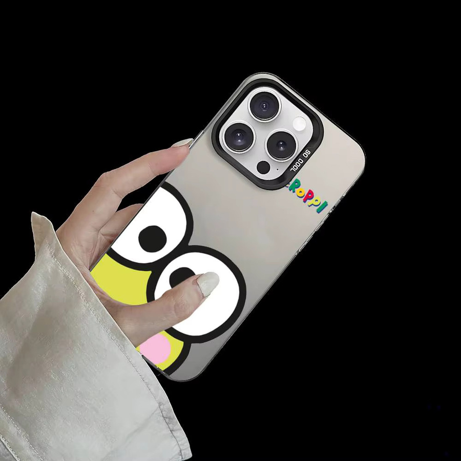 Mesuca K-Keroppi Handyhülle mit Cartoon-Frosch Design für iPhone 17 16 15 14 13 12 11 Pro Max Plus, Stoßfest, Silber und Mehrfarbig - Bild 6