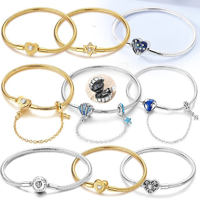 Armband 925 Silber, Gold, Herz, Damen, Vintage, 17-20cm - Bild 1