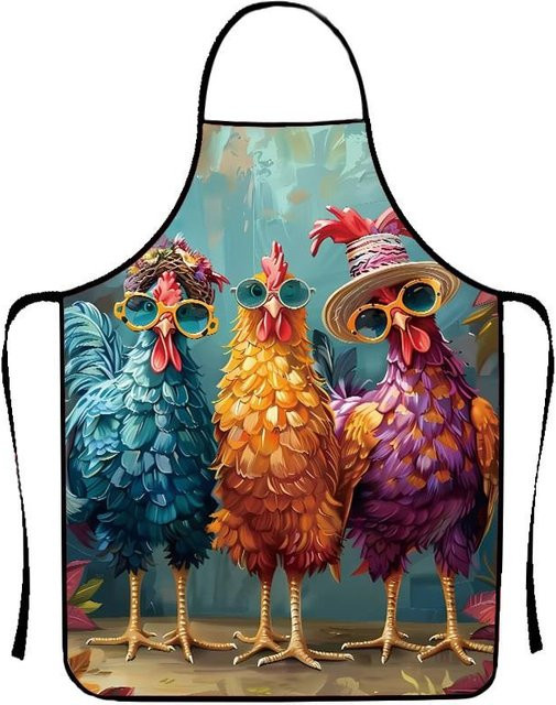 P andora Grillschürze mit Hühnermuster in Gold und Multicolour, One Size - Bild 1