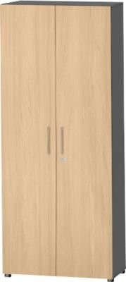 Schäfer Shop Select Schrank Start Off mit 6 OH, abschließbar, Farbe Graphit/Ahorn, B/T/H: 80 x 42 x 224 cm - Bild 1