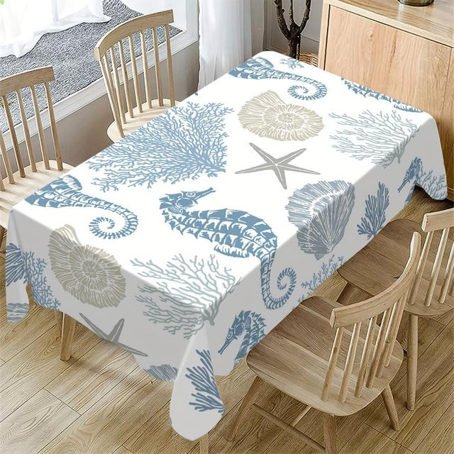 JMG Household Supplies Tischdecke mit Meeresmotiv in Weiß, B/B: 100 x 160 cm - Bild 1