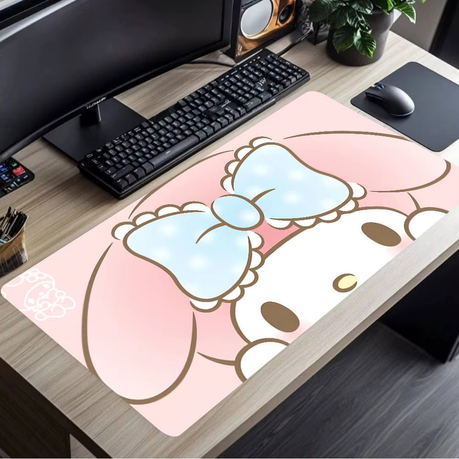 LockEdge My Melody Mauspad in Pink, große rutschfeste Schreibtischunterlage für Gaming und Tastatur - Bild 2