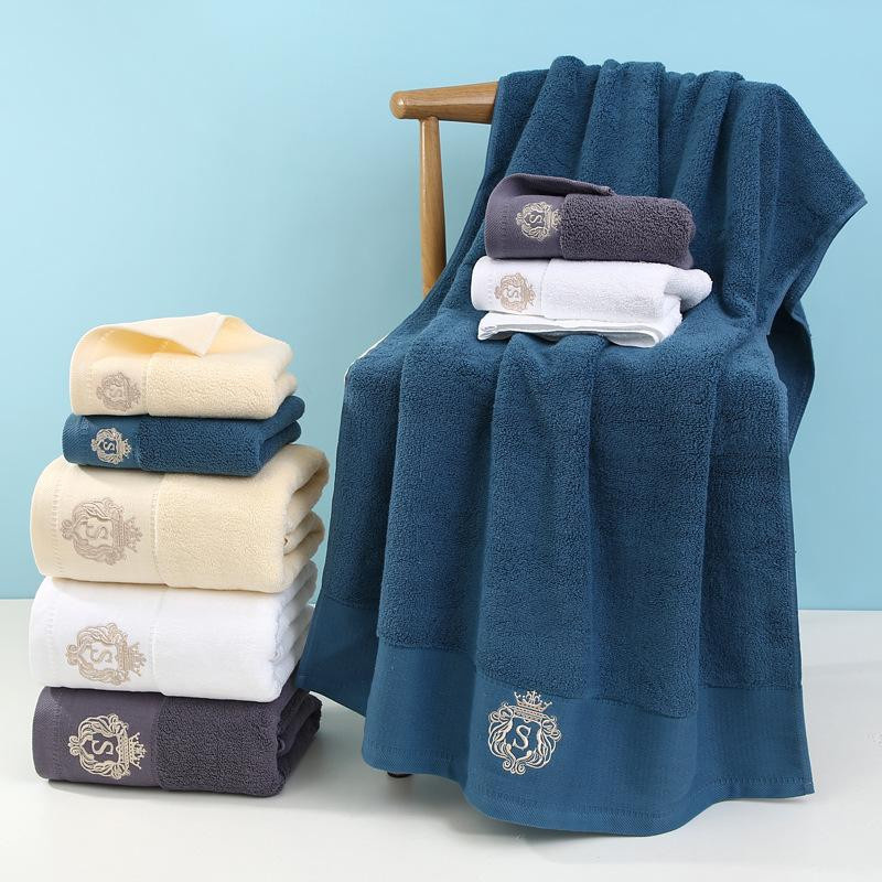 Yiran Handtuch aus Baumwolle in Blau und Weiß, Saugfähig und Weich - Bild 2