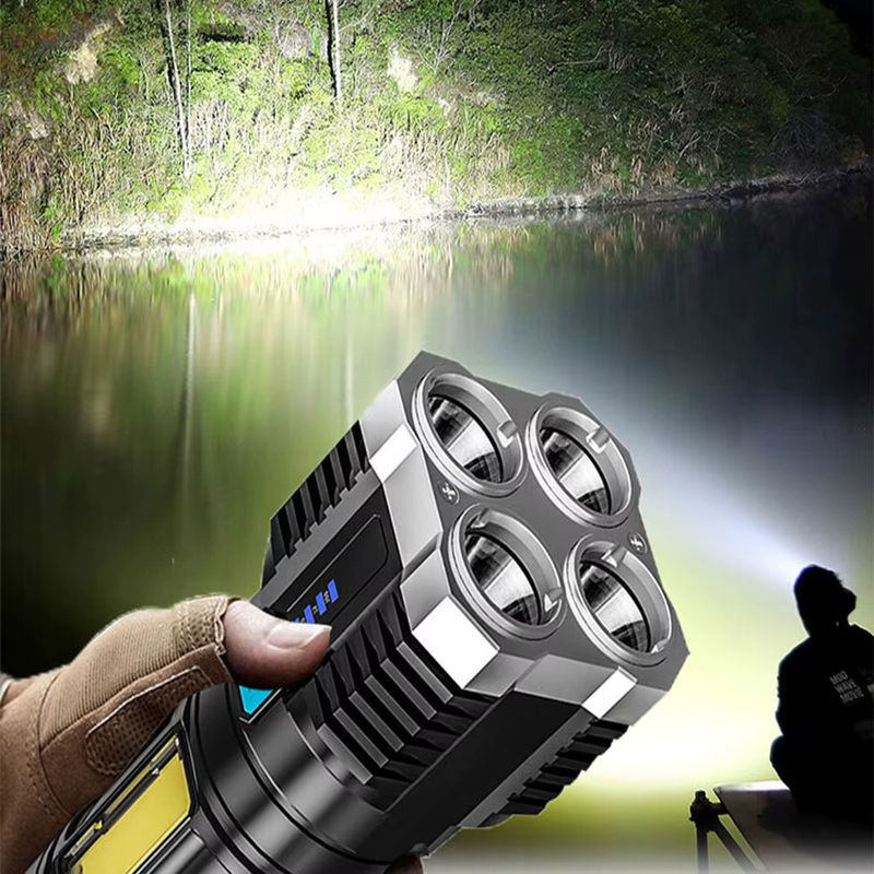 ESMARTER LED Camping-Taschenlampe in Schwarz mit COB-Seitenlicht und wiederaufladbarem Akku - Bild 3