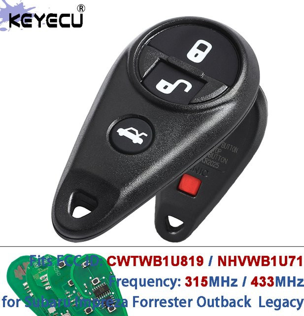 KEYECU Fernbedienungsschlüssel für Subaru Impreza Forrester Outback Legacy Tribeca B9 2009-13 in Schwarz, 315MHz und 433MHz - Bild 1