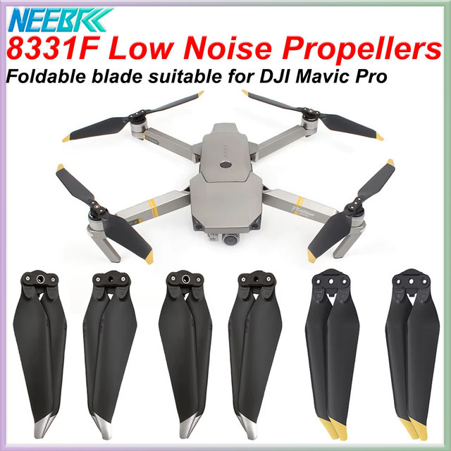DJI Mavic Pro Platinum Ersatzpropeller Set 4/8 Stück Faltbare Geräuscharme Quick-Release Propeller in Schwarz und Gold - Bild 1