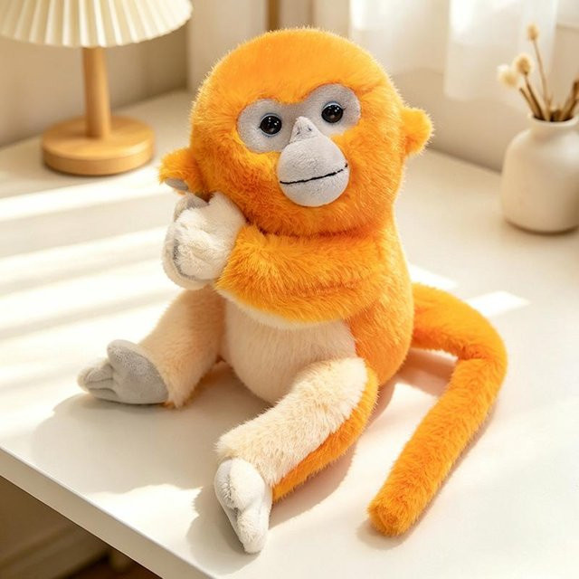 Yiran toy Goldener Affe Puppe Plüschtier, 27cm, ab 14 Jahre - Bild 1