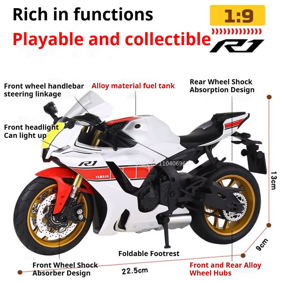 MAKEDA Suzuki GSX-1000R, Miniatur-Spielzeug-Motorrad, 1:9, Metall - Bild 3