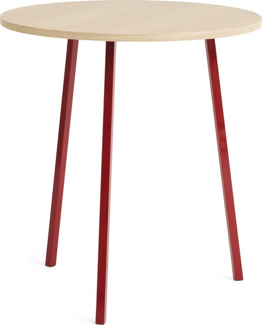 HAY Loop Stand Round Table mit Linoleum und Stahl in Rot - Bild 1