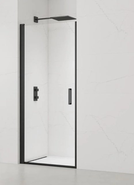 Swiss Aqua Technologies Walk-In Duschtür Nischentür mit Easy Clean Glas in Schwarz, Breite: 90 cm, Höhe: 196 cm - Bild 1